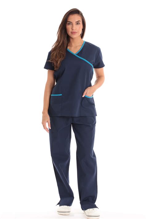 navy blue scrub set women.